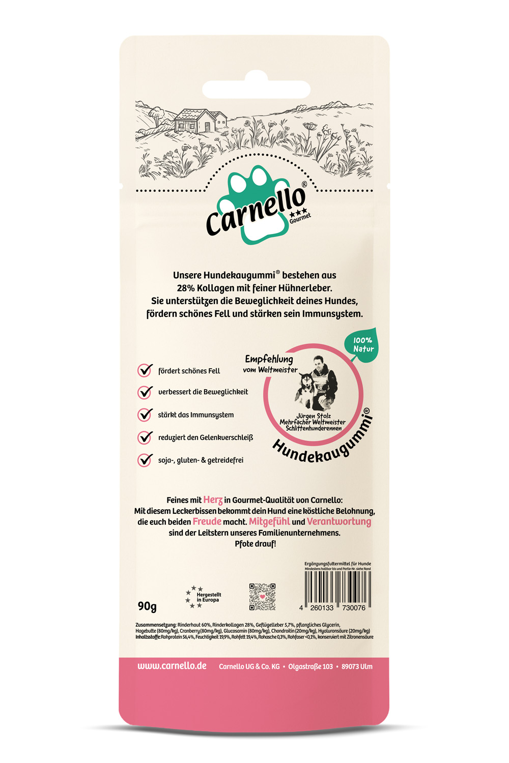 Hundekaugummi XL – Rückseite