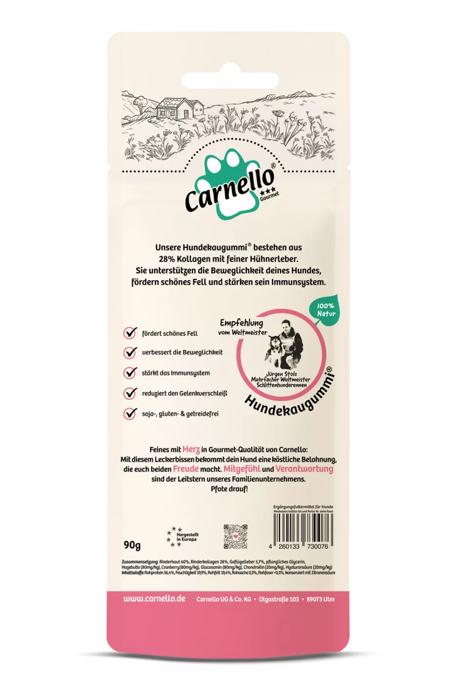 Hundekaugummi XL – Rückseite