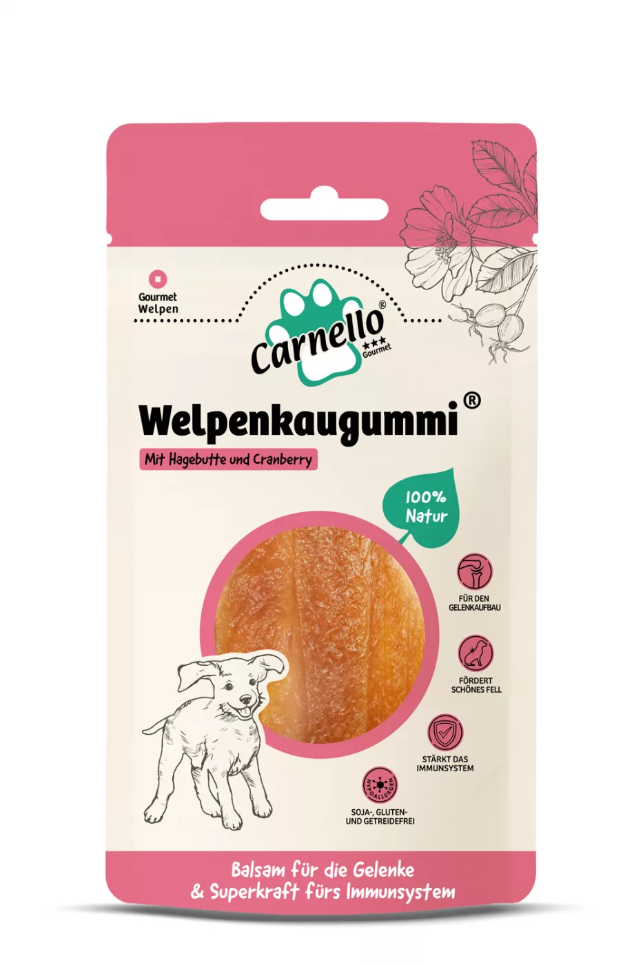 Welpenkaugummi – Vorderseite