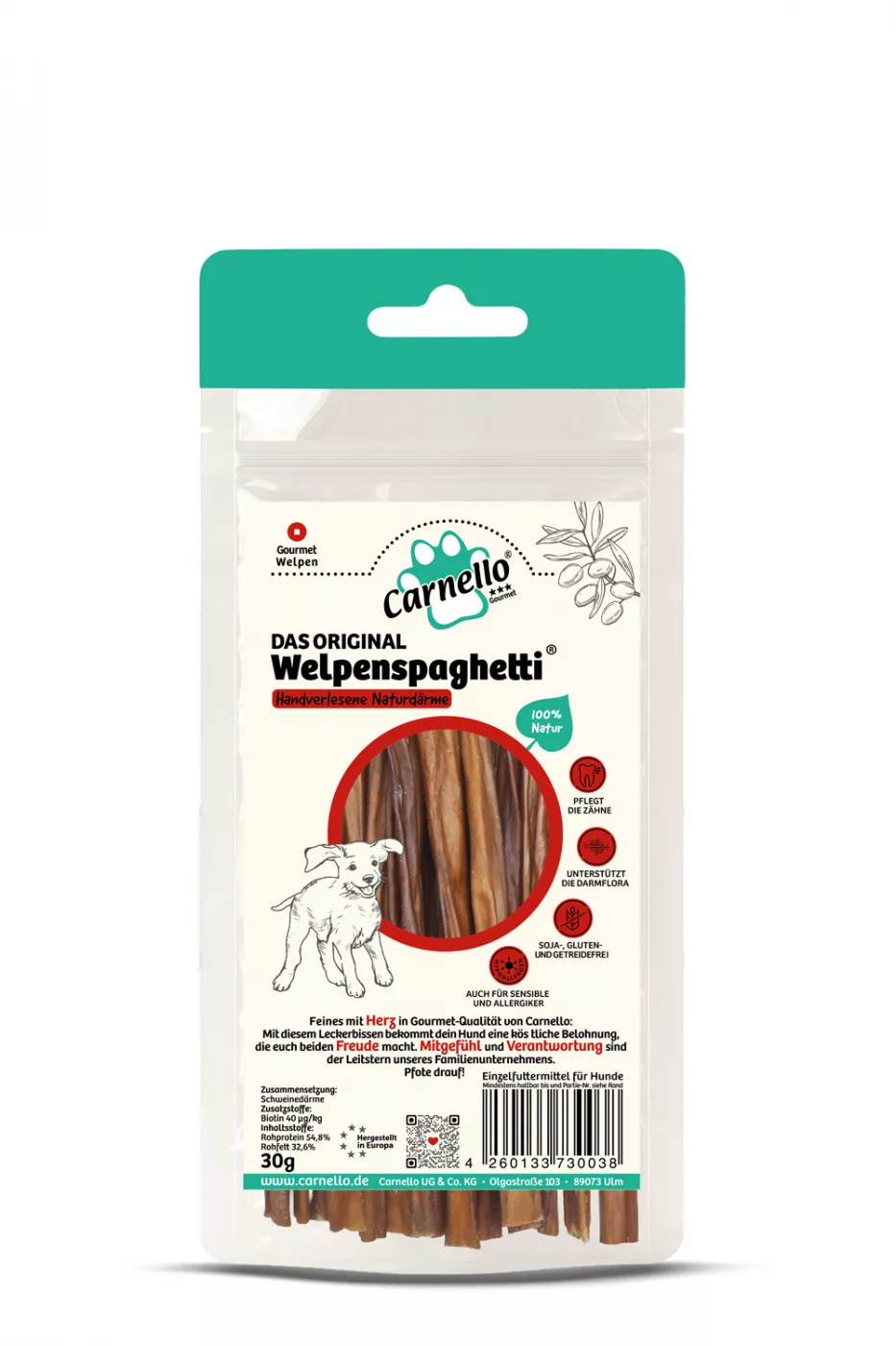 Welpenspaghetti – Vorderseite